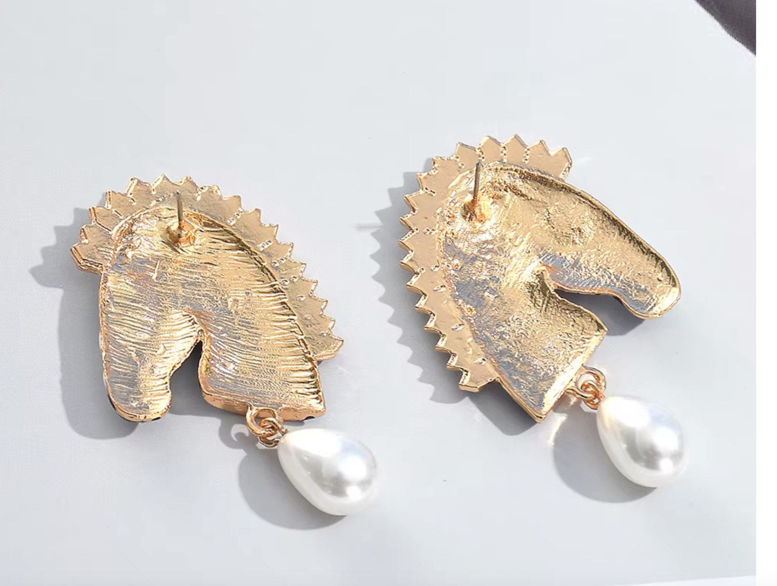 Zebra Head Shape Drop Earrings for Women | Fashion Pearl Animal Earrin