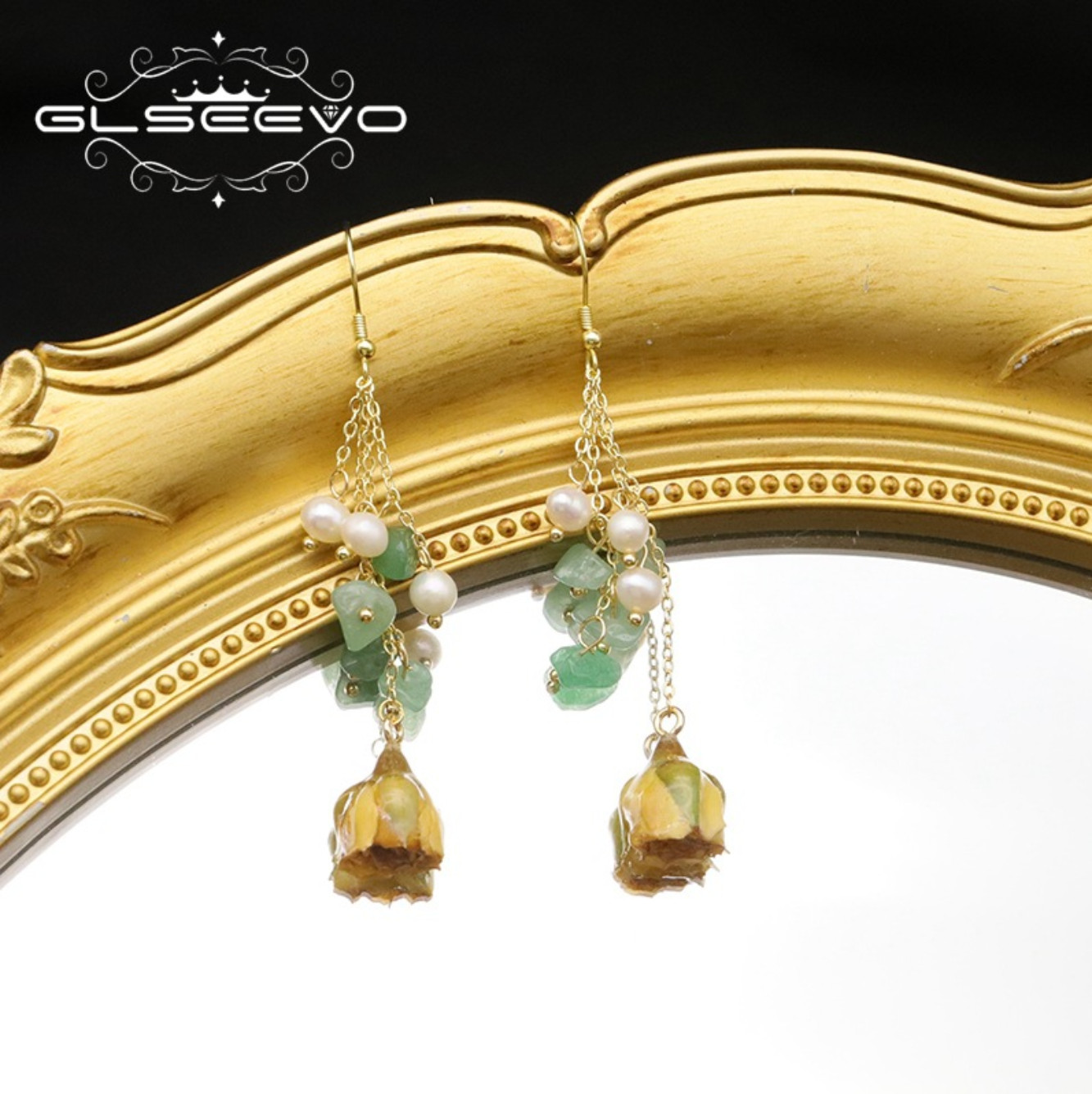 Natural Freshwater Pearl Earrings Bohemian Baroque Real Flower Drop 925 Silver