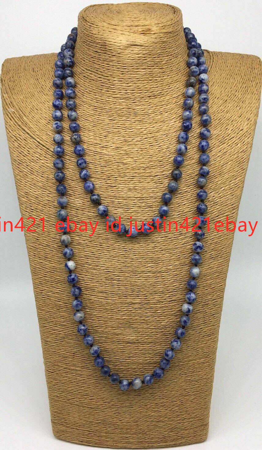 8mm Natural Blue Sodalite Stone Gemstone Round Beads Long Necklace 18-50″ AAA