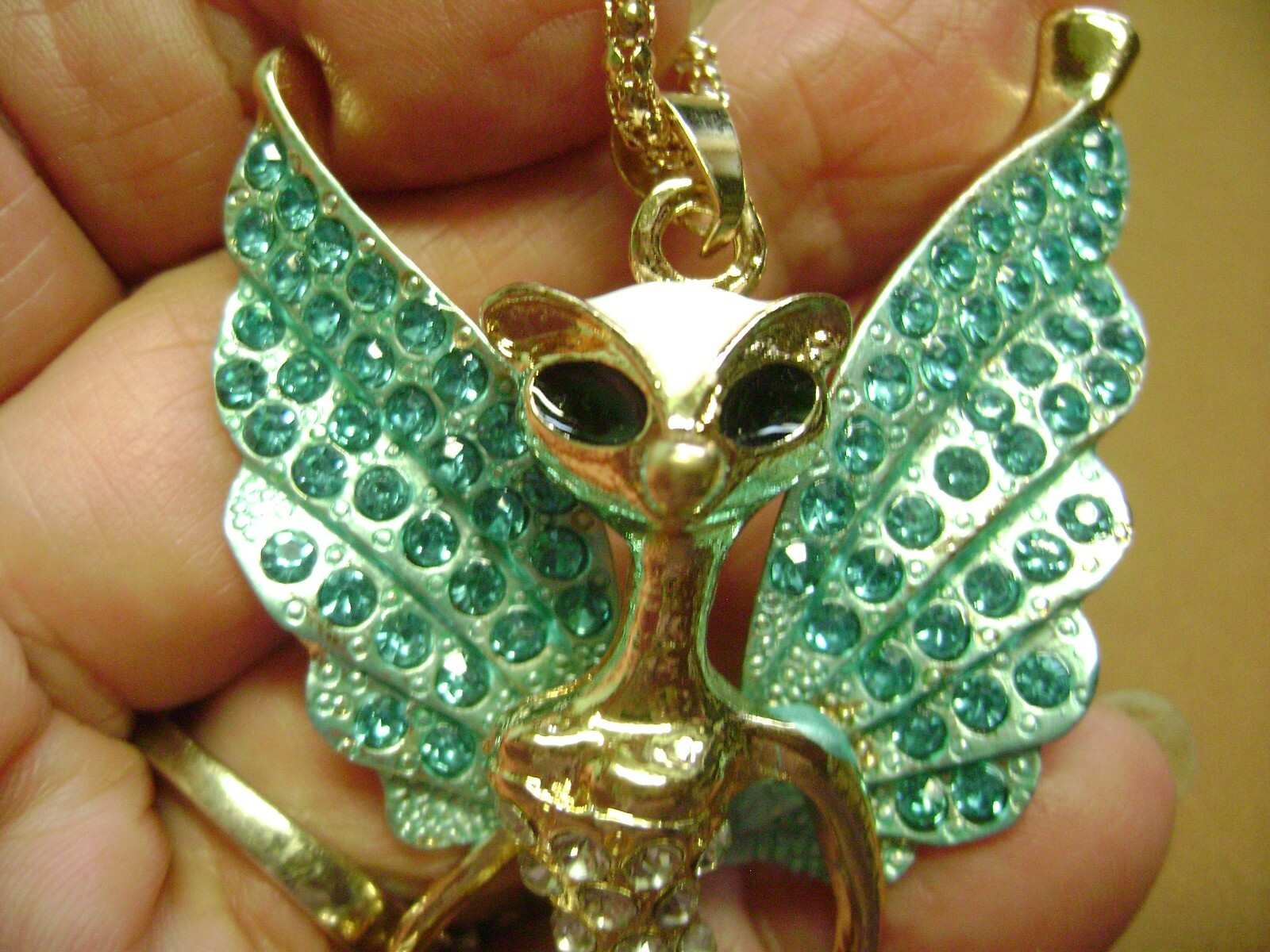 NWT- BETSEY JOHNSON RHINESTONE CARTOON “ELVEN” PENDANT NECKLACE- USA SELLER