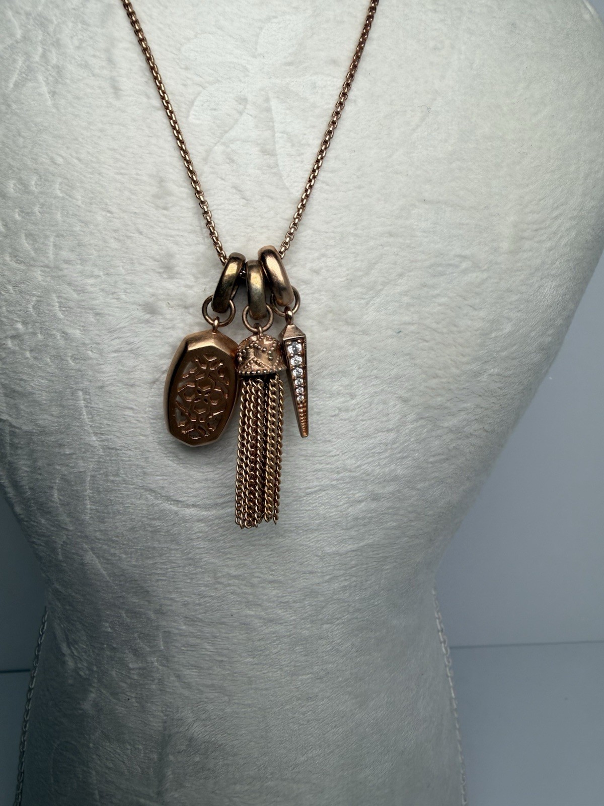 Kendra Scott Rose Gold Charm Necklace Adjustable up to 28”