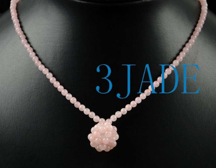 16″ Natural Rose Quartz Beads Necklace