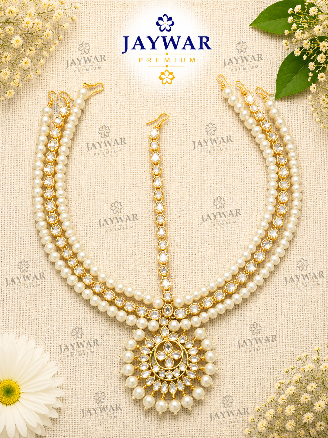JAYWAR Kundan Matha Patti Meenakari Back Work Handmade Bridal Head Jewelry