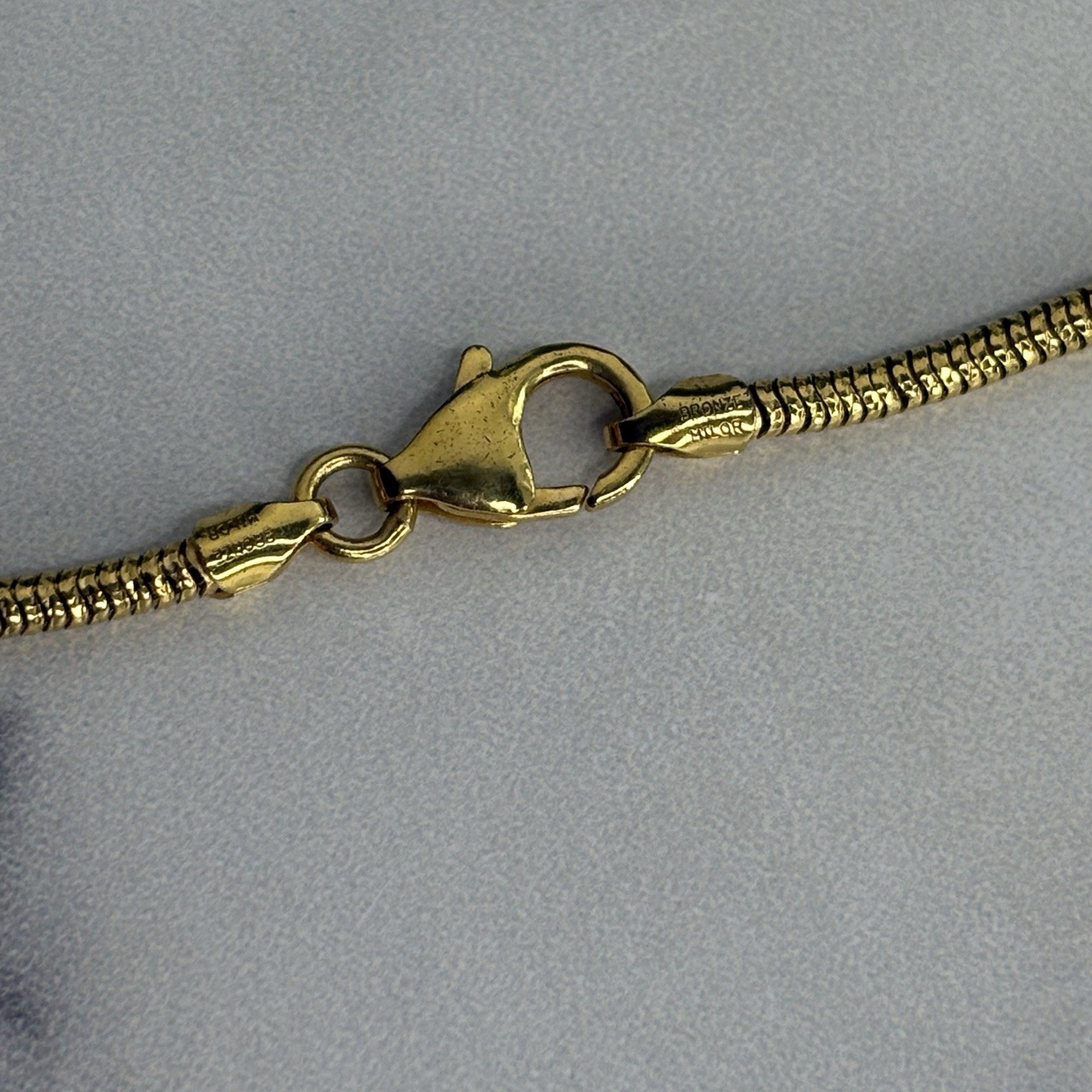 Bronze Milor Italy 36” Yellow Gold Plate Snake Chain Necklace Long