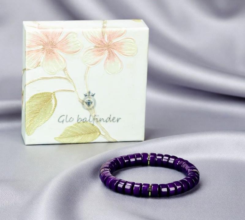 Girl Grandma Mothers Lady Women Sugilite Beads Bracelet Jewelry Gift Box DD178