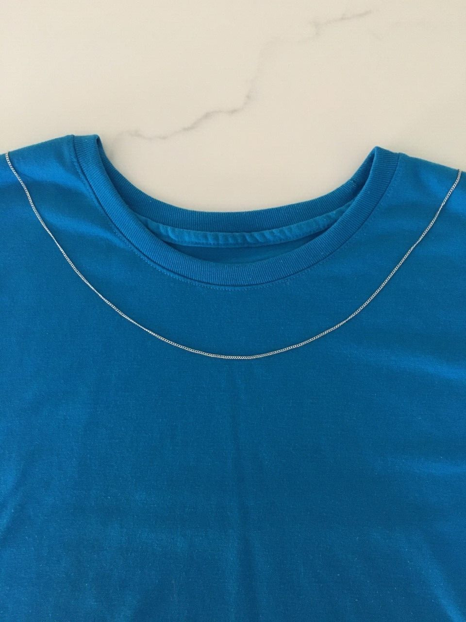 New Women’s Sterling Silver Curb Chain. 18 inch Vintage Choker Jewelry Necklace