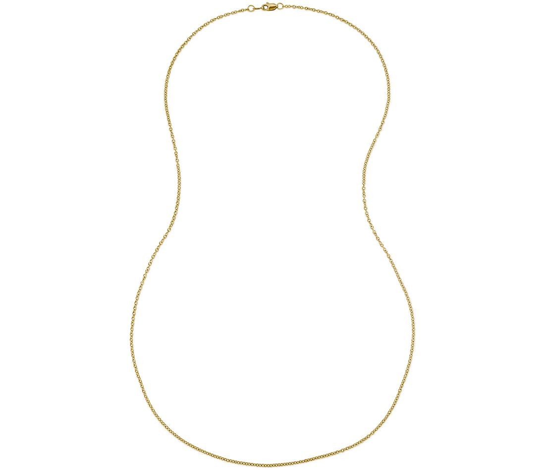 18K Yellow Gold Filled Tarnish-Resistant 2mm Thin Cuban Curb Chain Necklace Q70G