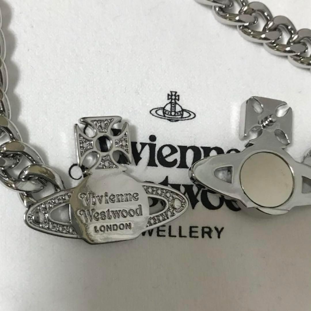 Vivienne Westwood GRAZIELLA Silver Orb Necklace Choker Chain In Box/Drawstring