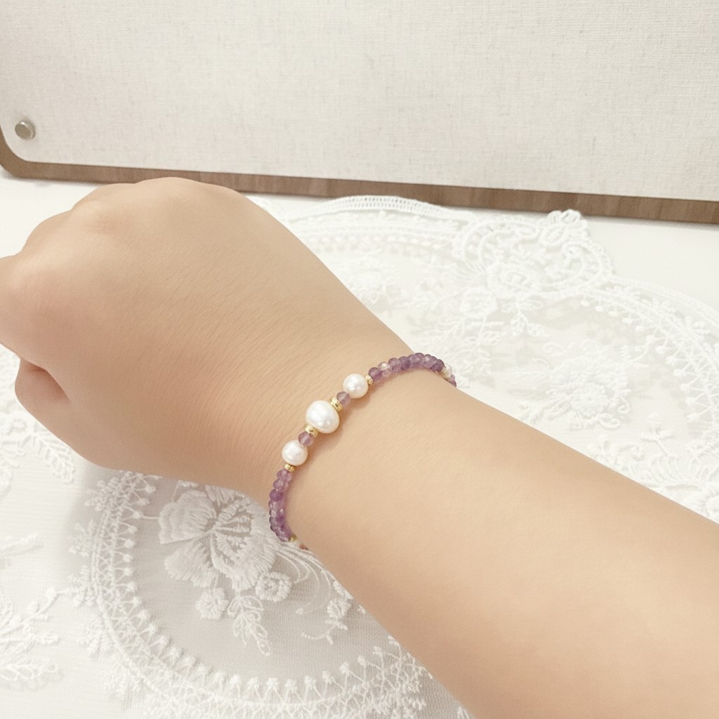 Hot Selling Freshwater Pearl Bracelet Lapis Lazuli Amethyst Green Crystal