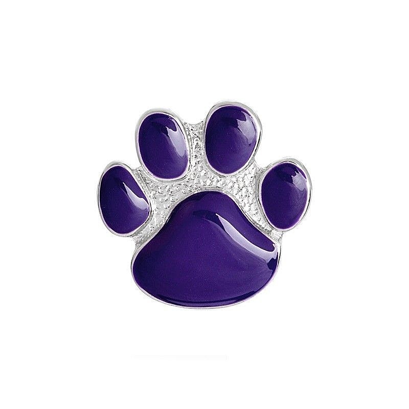 Purple CAT DOG PAW 1″ Metal Enamel Vest Lapel Hat Backpack Pin (#P113)