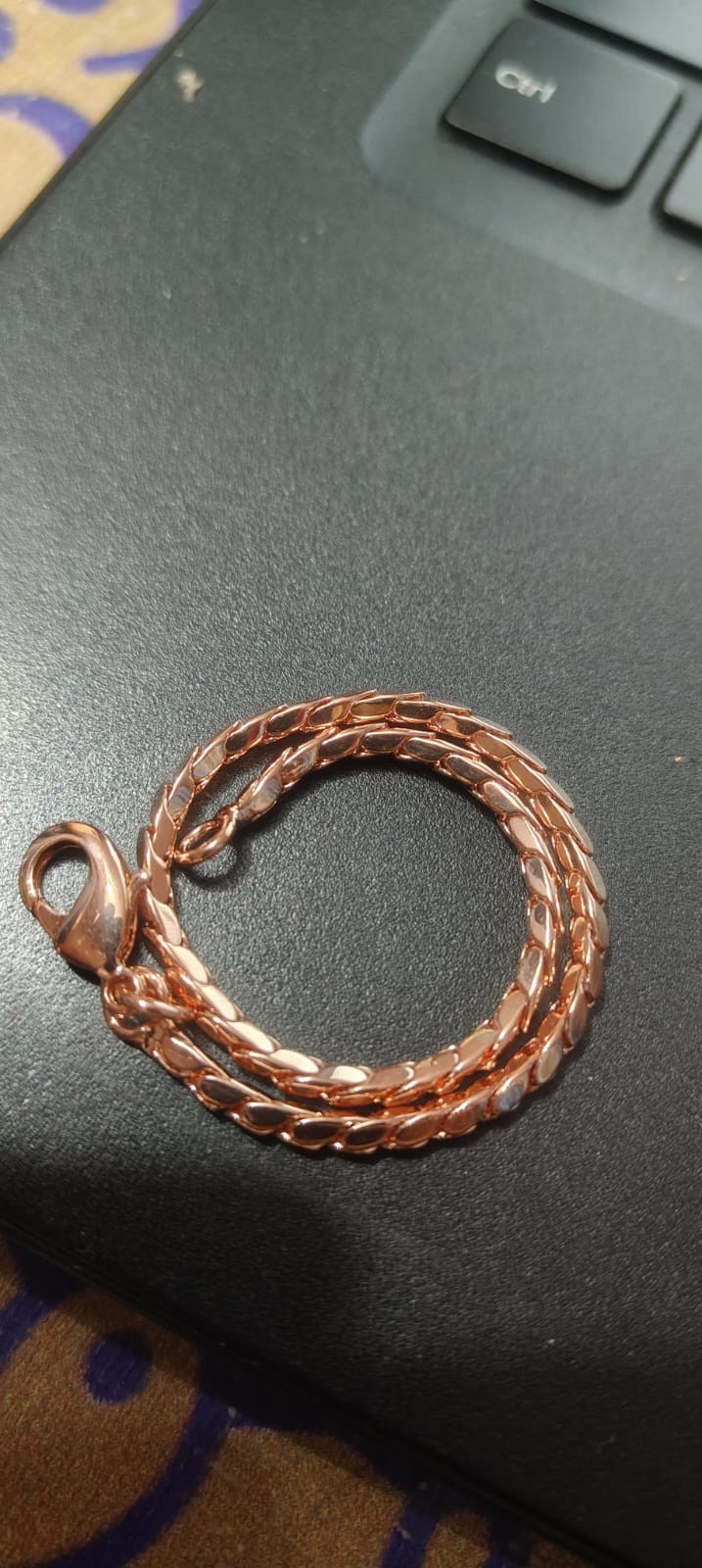 Rose Gold Copper Rope Chain Bracelet: Unisex Braided Boho Jewelry