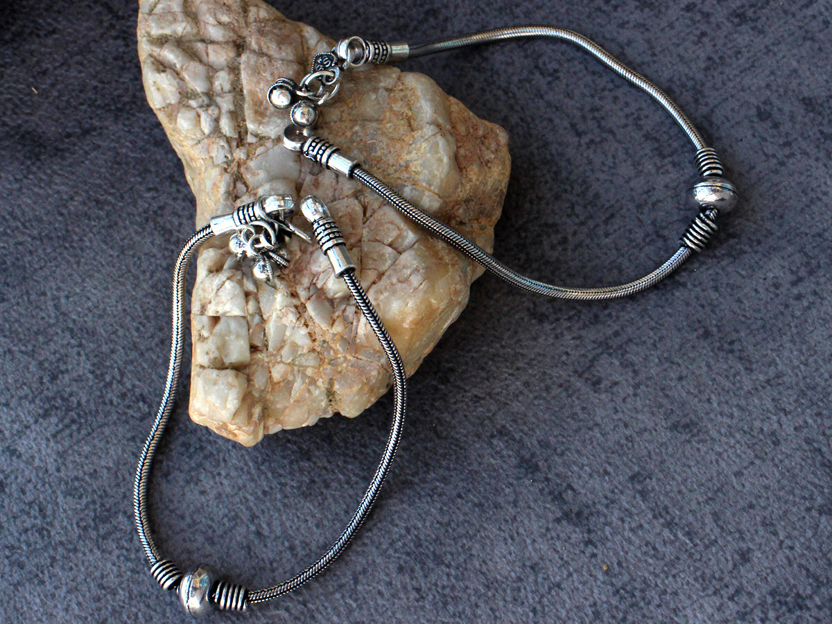 Charm Vintage Style 925 Silver Plated Anklet 11″ Limited Gift GW