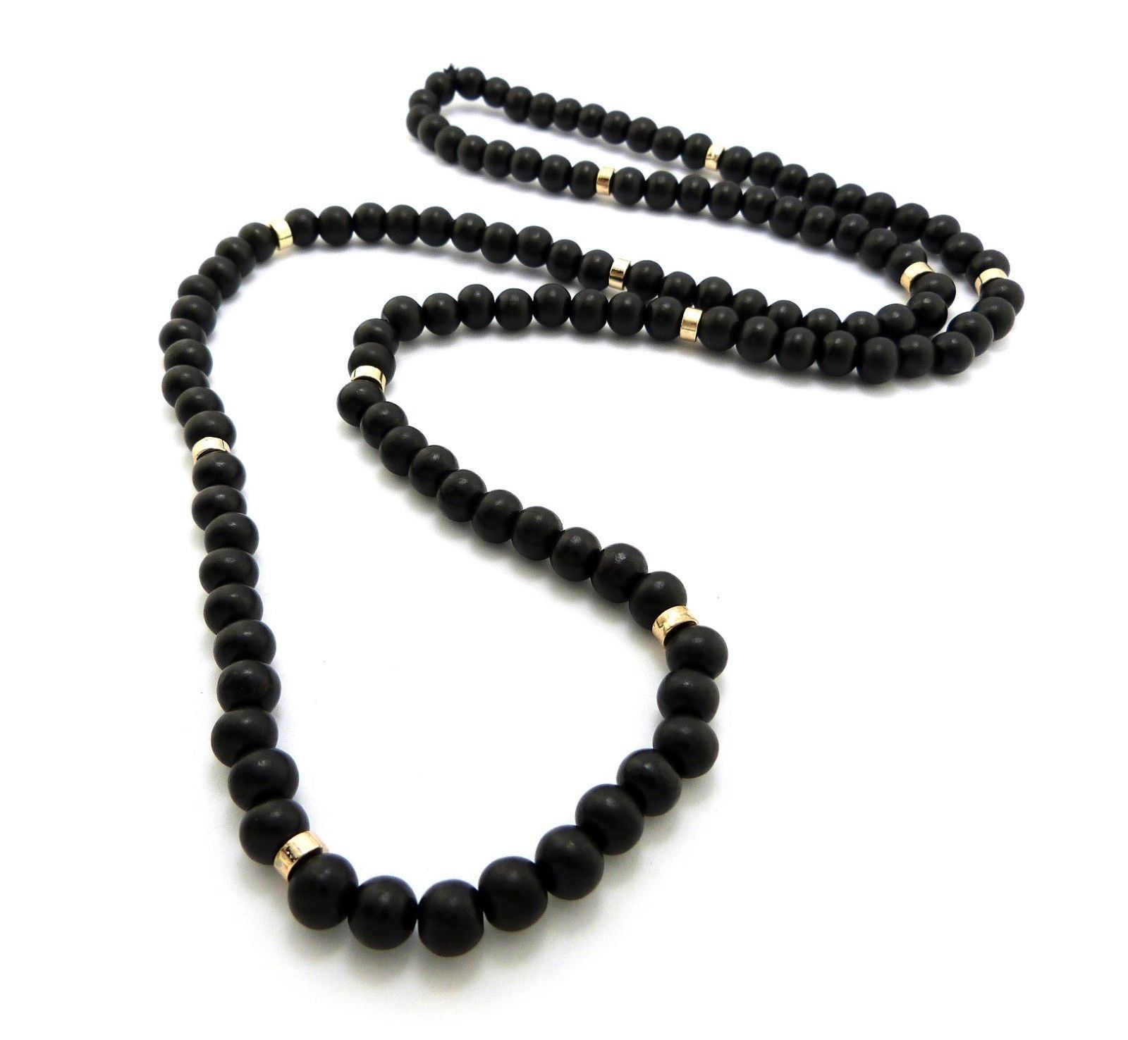 Hip Hop Unique Good Quality Wood w/ 8mm 36″ Wooden Beads Chain Necklace