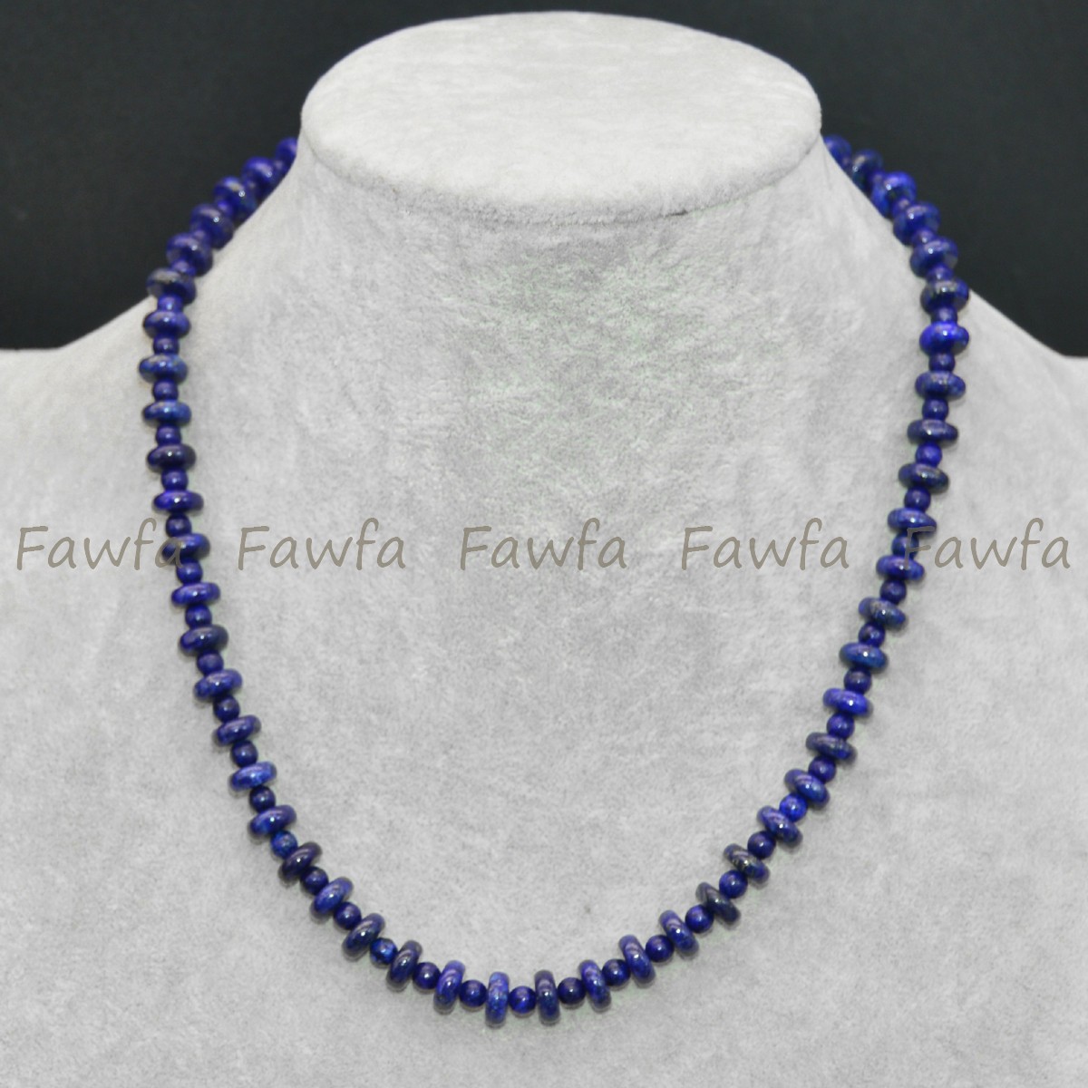 Natural 5mm Round 3x8mm Rondelle Blue Lapis Lazuli Gemstone Bead Necklace 18-58″