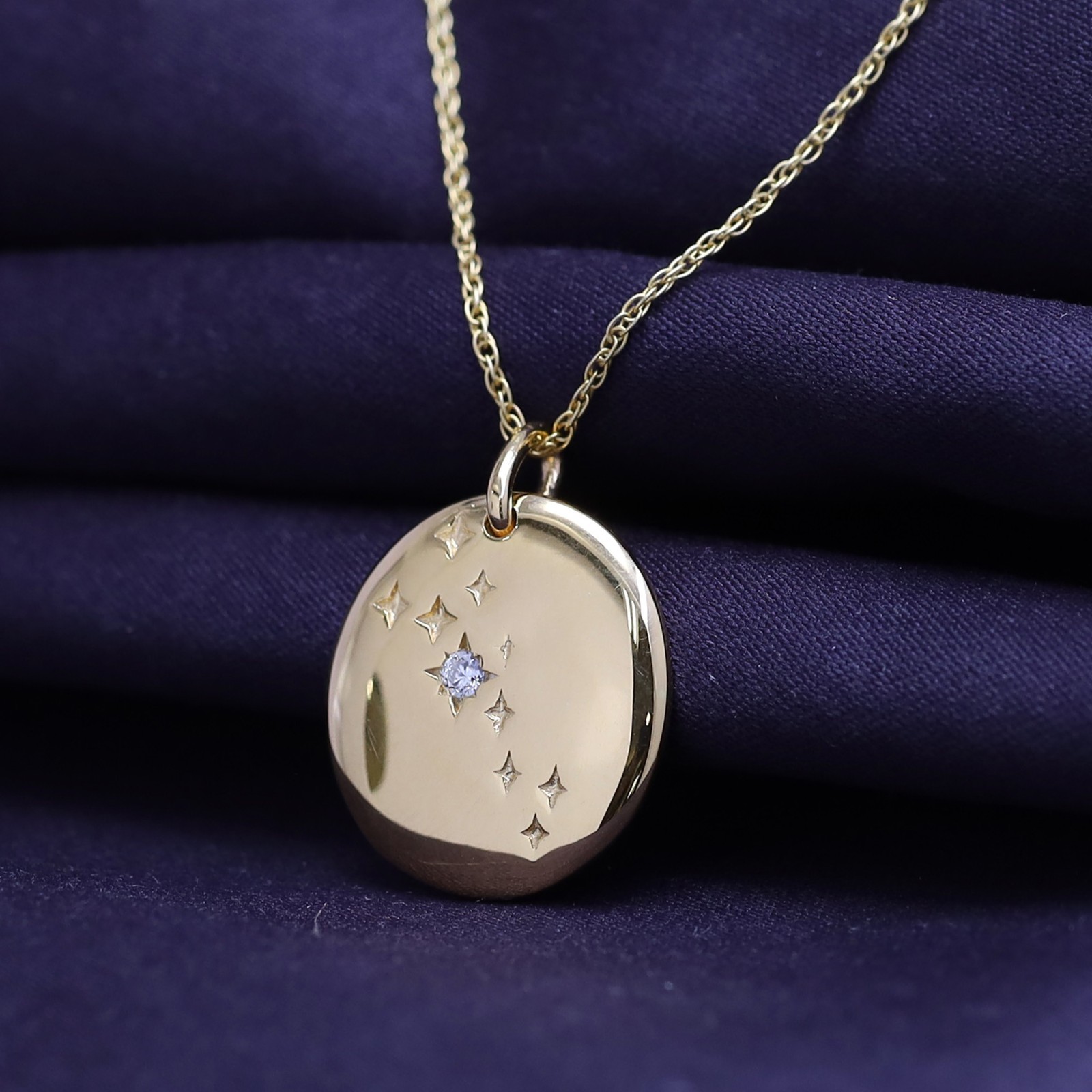 Constellation Horoscope Astrology Sign Taurus CZ Pendant 18″ Necklace Silver