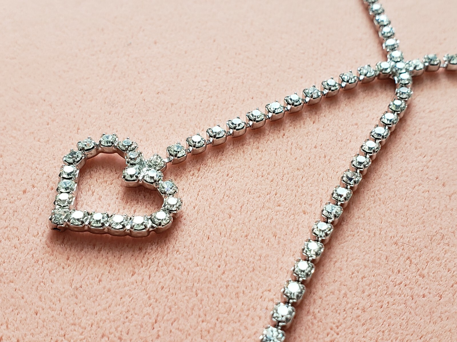 GENUINE * RHINESTONE * NECKLACE 16″+3.25″ LONG, Made in KOREA #4