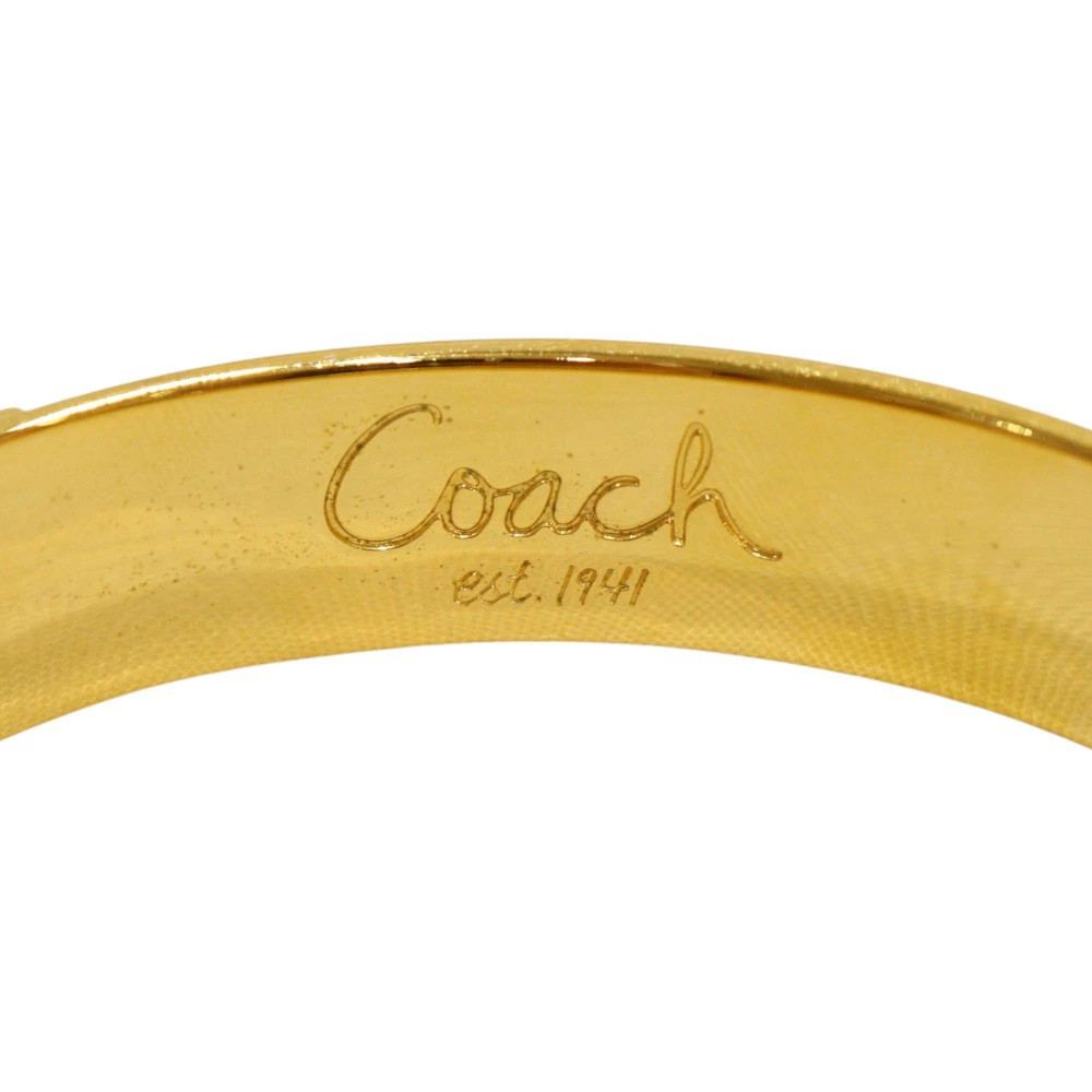 Cloth Bag COACH Signature Bangle Bracelet Gold and Purple Approximately 19.5cm B
