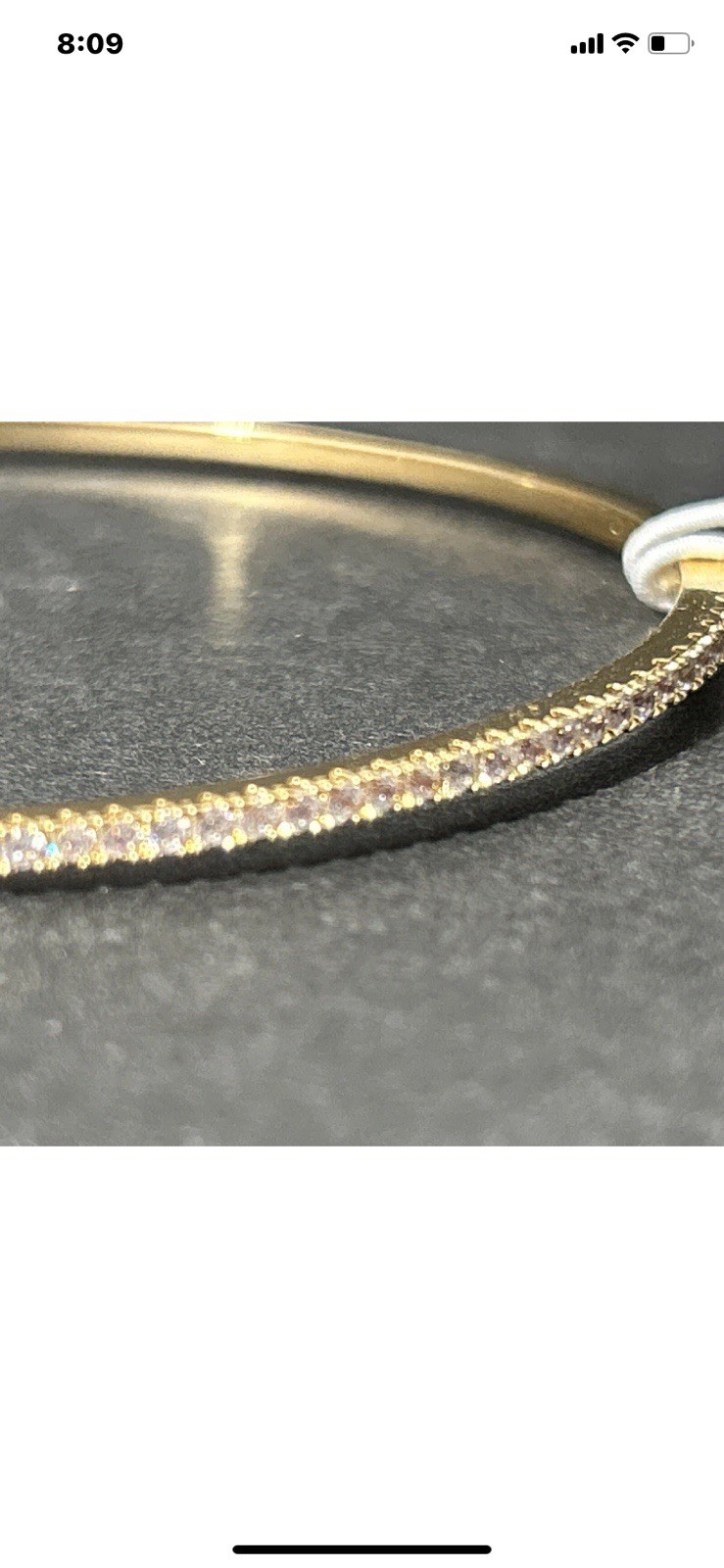 New with Tag Nordstrom CZ Bangle Bracelet Gold Overlay 2mm Oval 7″ $59 Retail