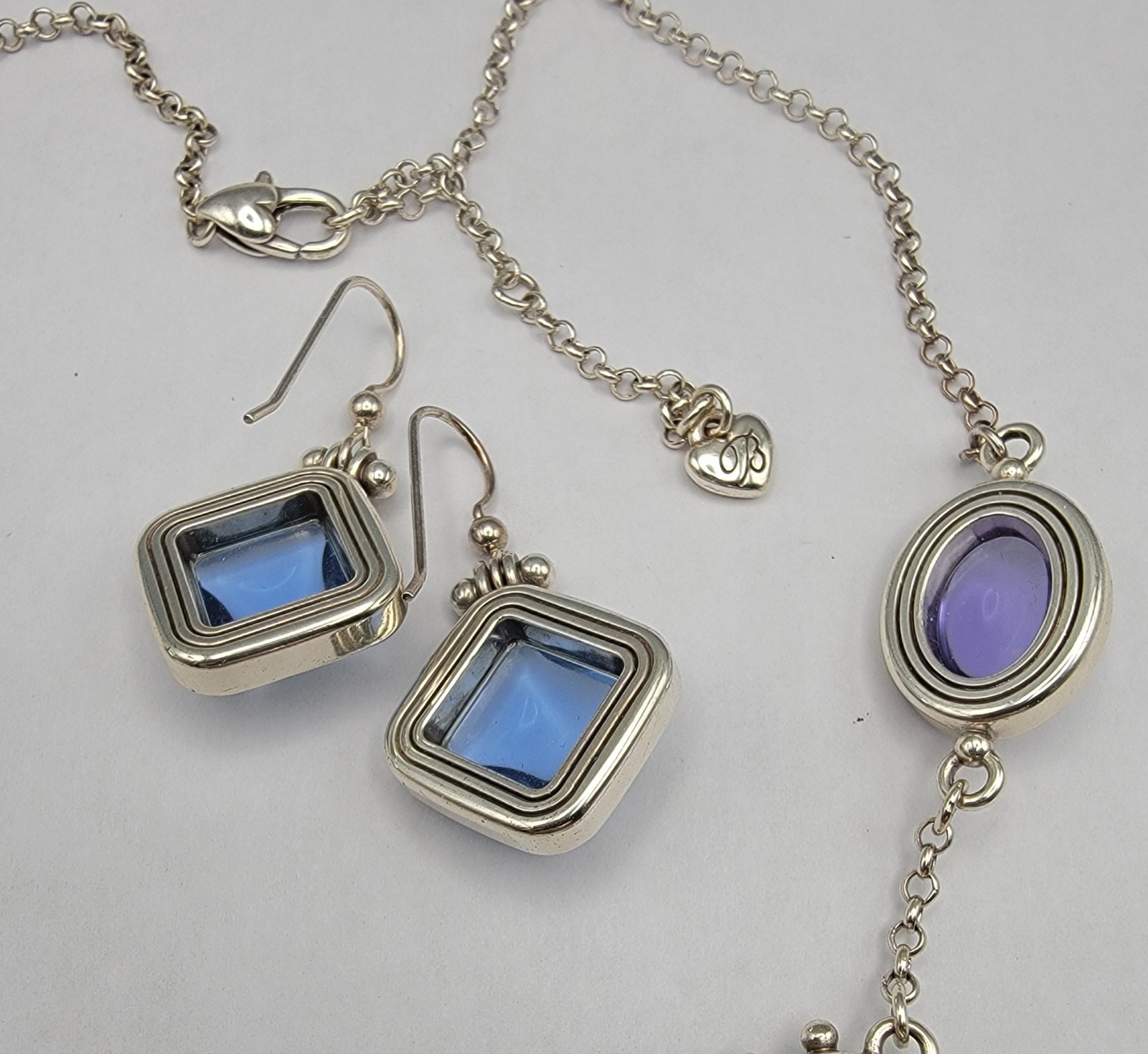Brighton Jules Short Necklace Hinged Earrings Set Roman Artifacts Design