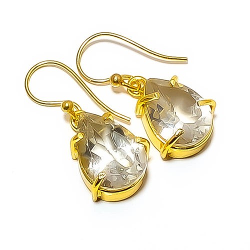 Green Amethyst – Brazil 18k Yellow Gold Plated Earring 1.17″ E7624-20