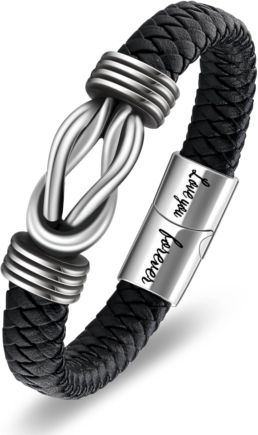 Infinity Knot Leather Bracelet Forever Linked Together Bracelet Birthday Christm