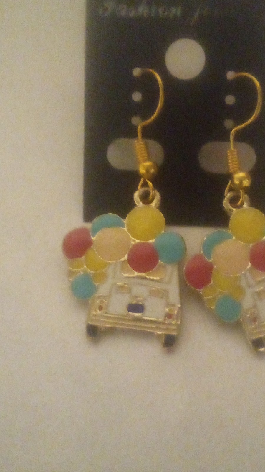 Multicolor Balloon & Cart Metal Dangle Drop Hook Earrings Transportation Theme