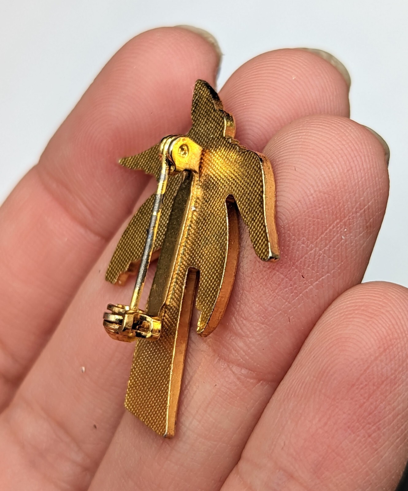 Palm Tree Rainbow Trunk Enamel Gold Tone Pride Chakra Pin Brooch