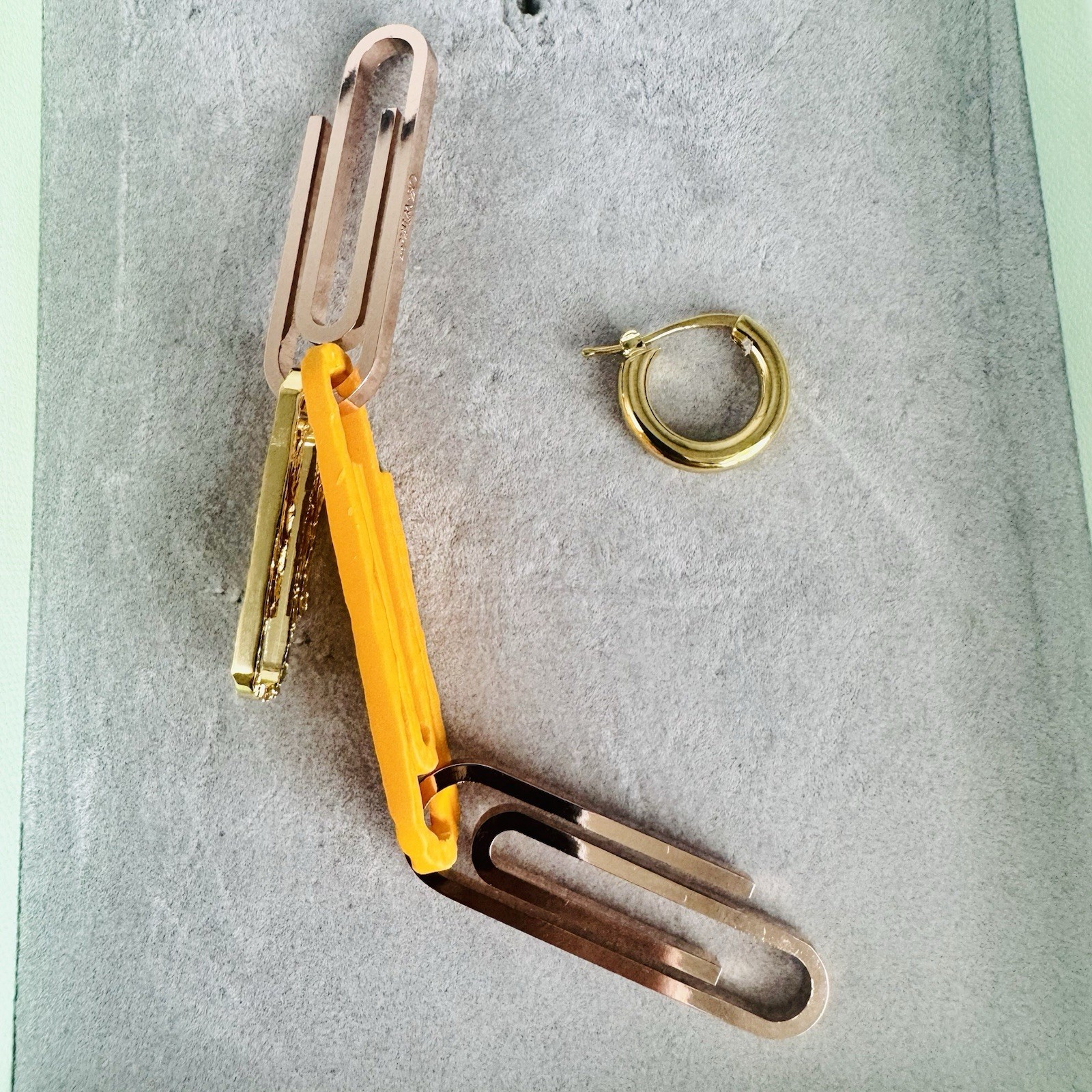 Off White Paperclip Combo Mono Earring Multicolor Single Earring Costume