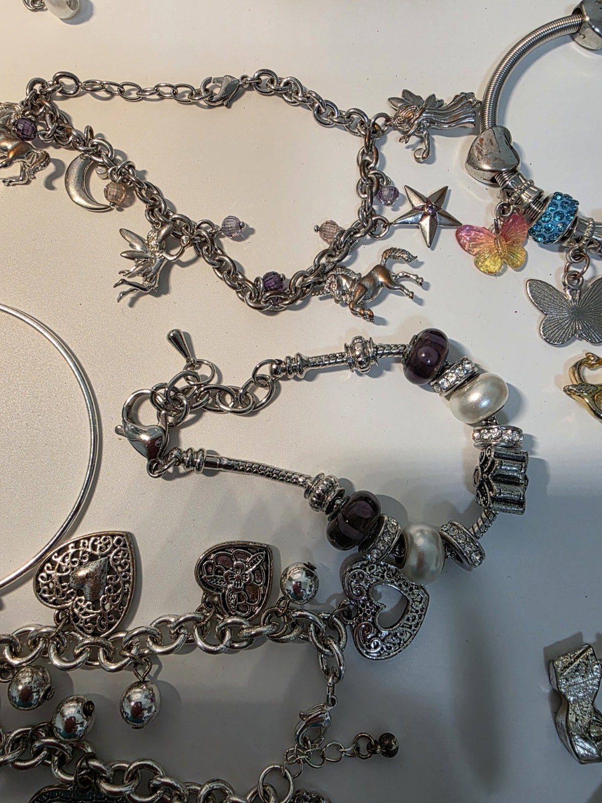 Bracelet Lot Costume Fashion Charm Bracelets Vintage To Now Mixed Materials