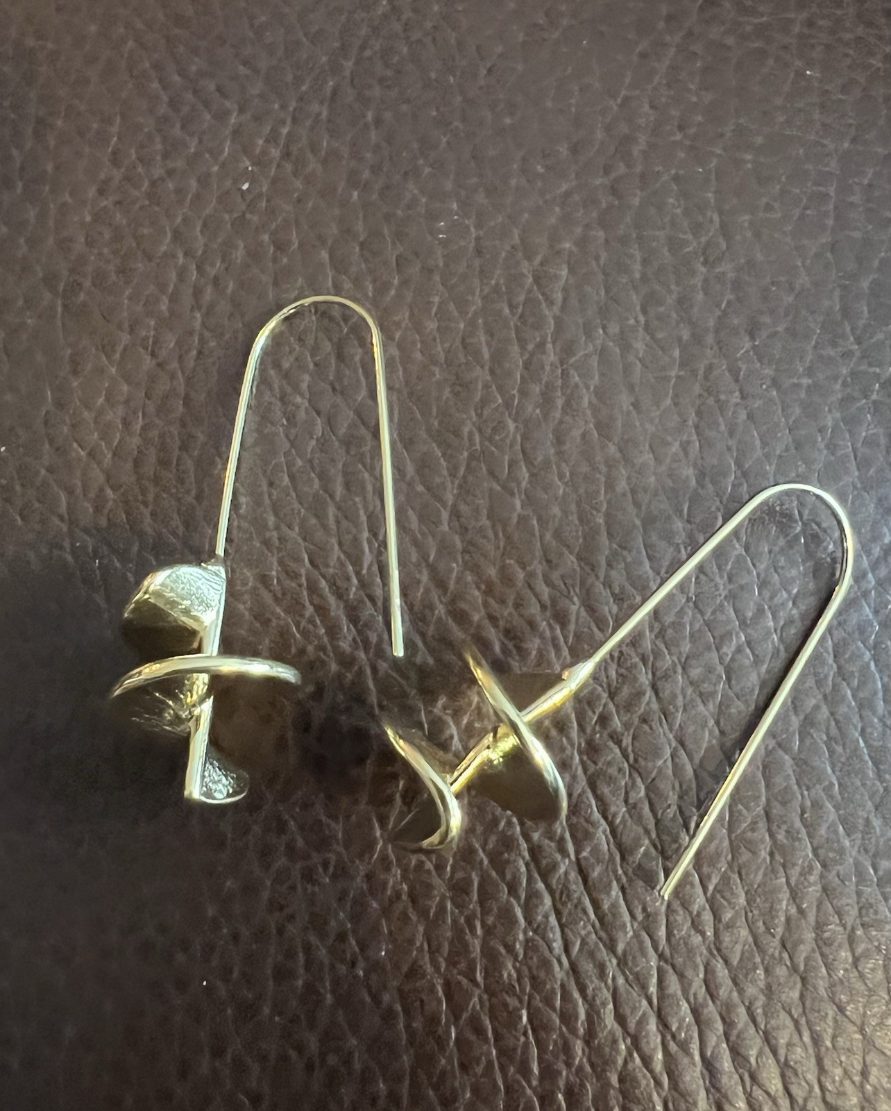 Chico’s Gold Sculptural Spiral Earrings Modern Art Minimal Museum Boho Retro VTG