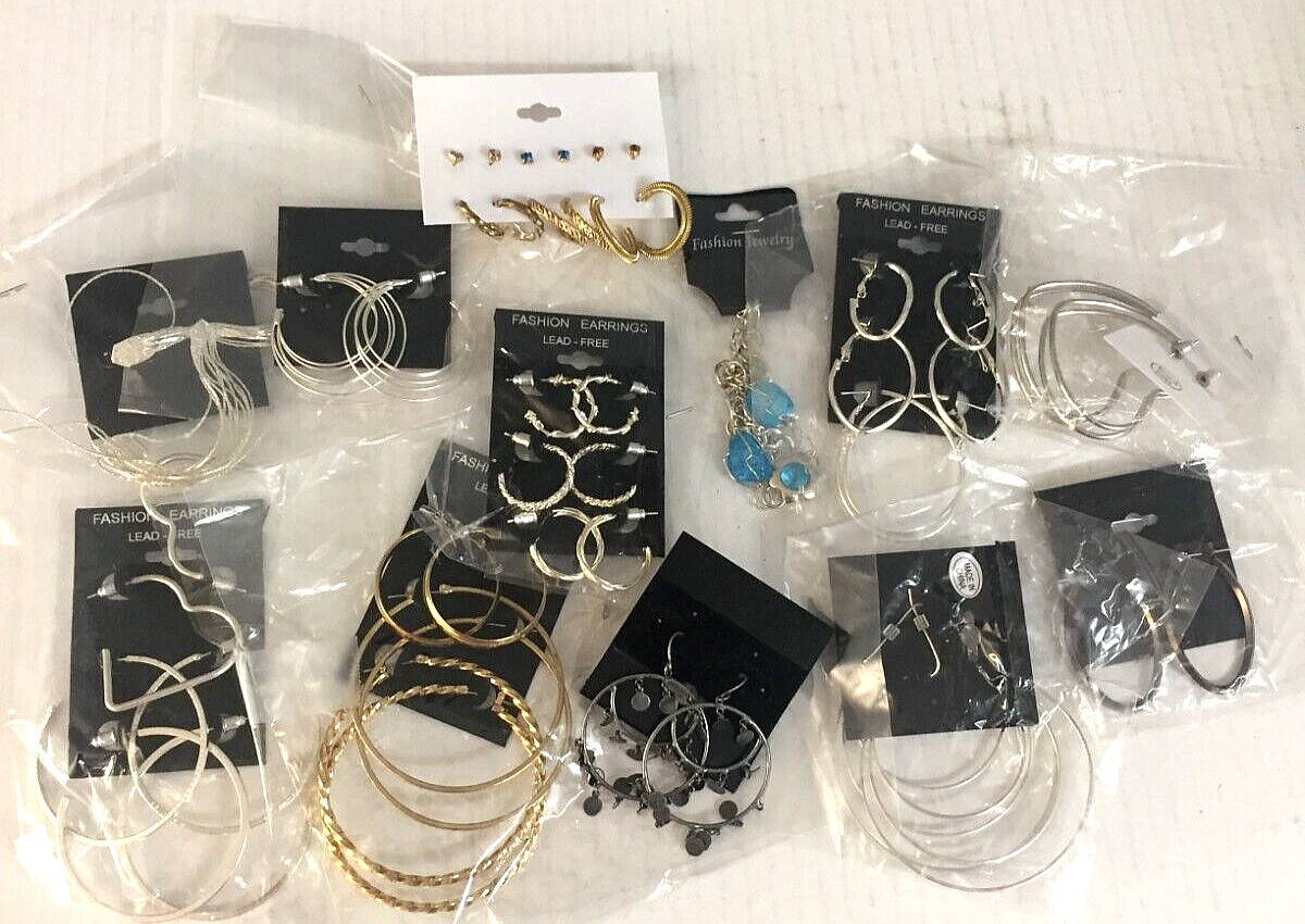 Fashion Jewelry Lot of 12 Lead Free Earrings Brand New: Ships with Tracking
