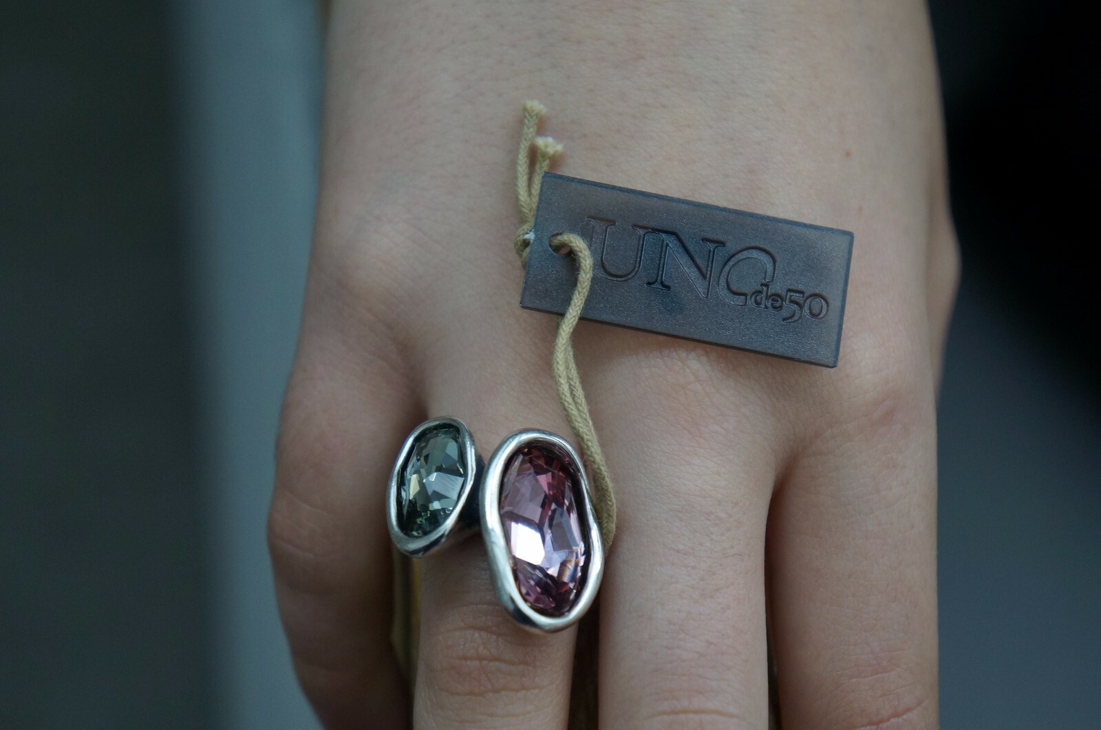 NEW UNO de 50 Pink Grey Elements Crystal YES YES Silver Ring 6 8.5 9 S M L XL