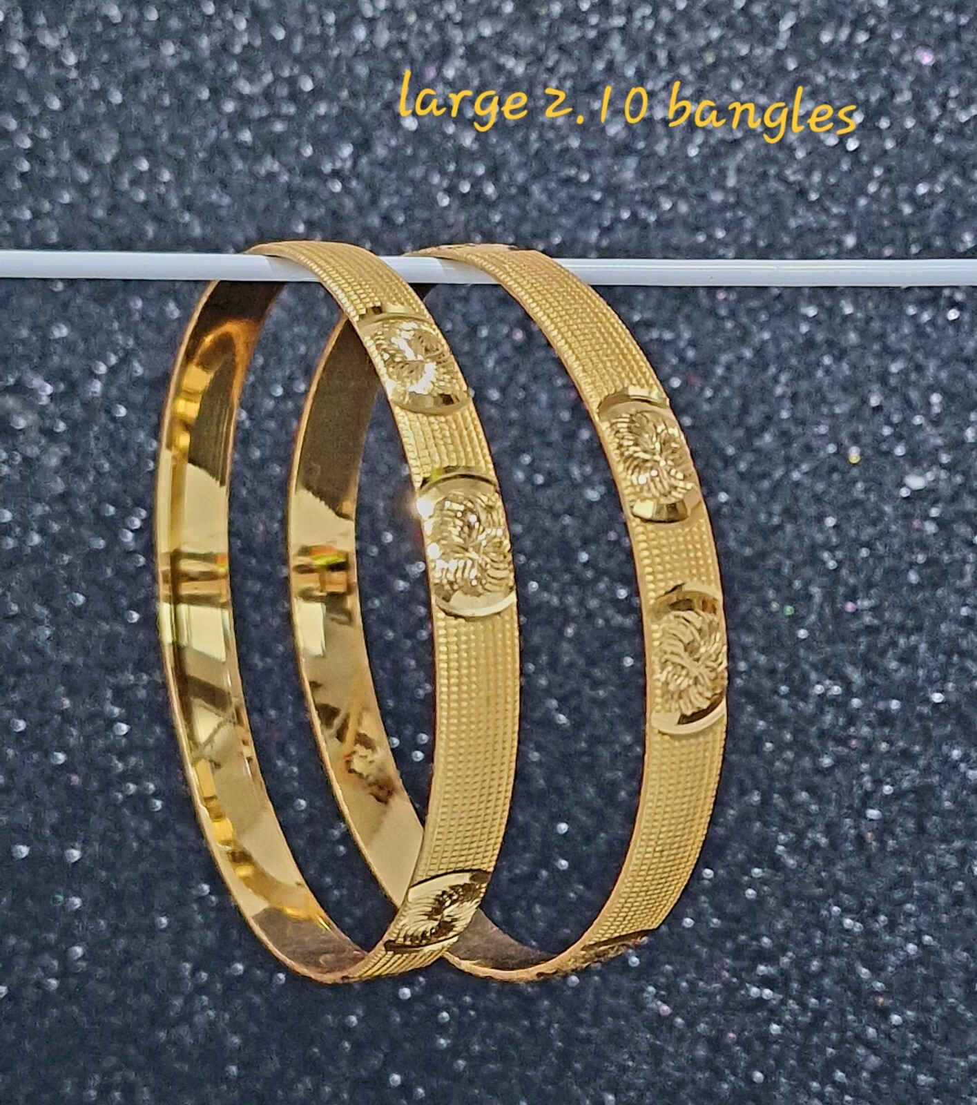Indian Wedding 24 Ct Gold Plated 2 pc. Fashion Jewelry New Bangle Bracelet Kada