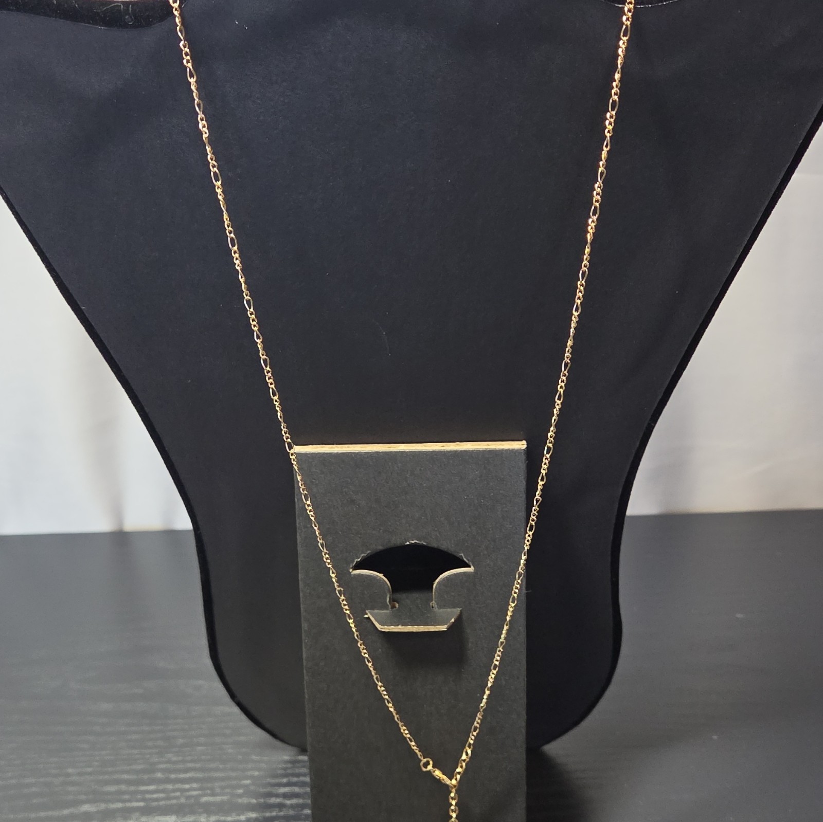 Gold Tone Cable Chain Necklace Tassel Fringe Pendant Asymmetrical No Stone