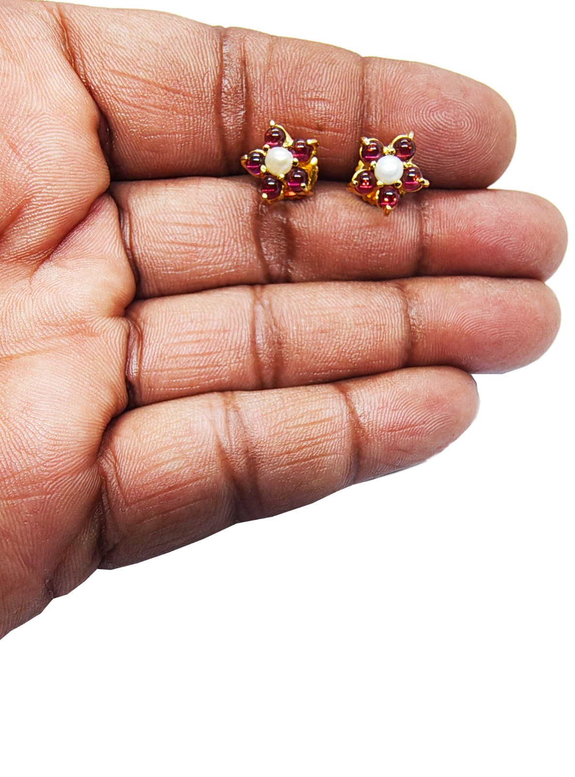 indian traditional designer gems stone setted stud earrings collection for party