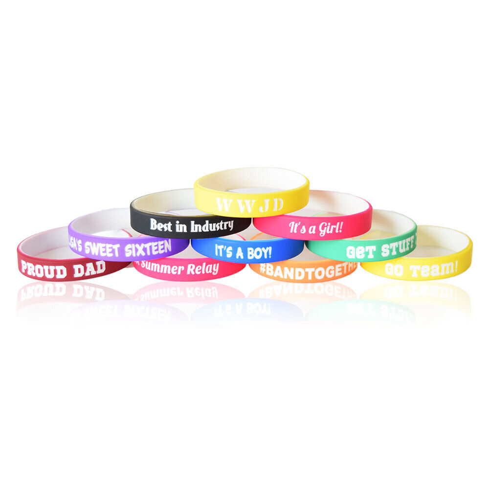2-5pcs Custom Engraved Silicone Wristbands – Personalized Luxe Rubber Bracelets