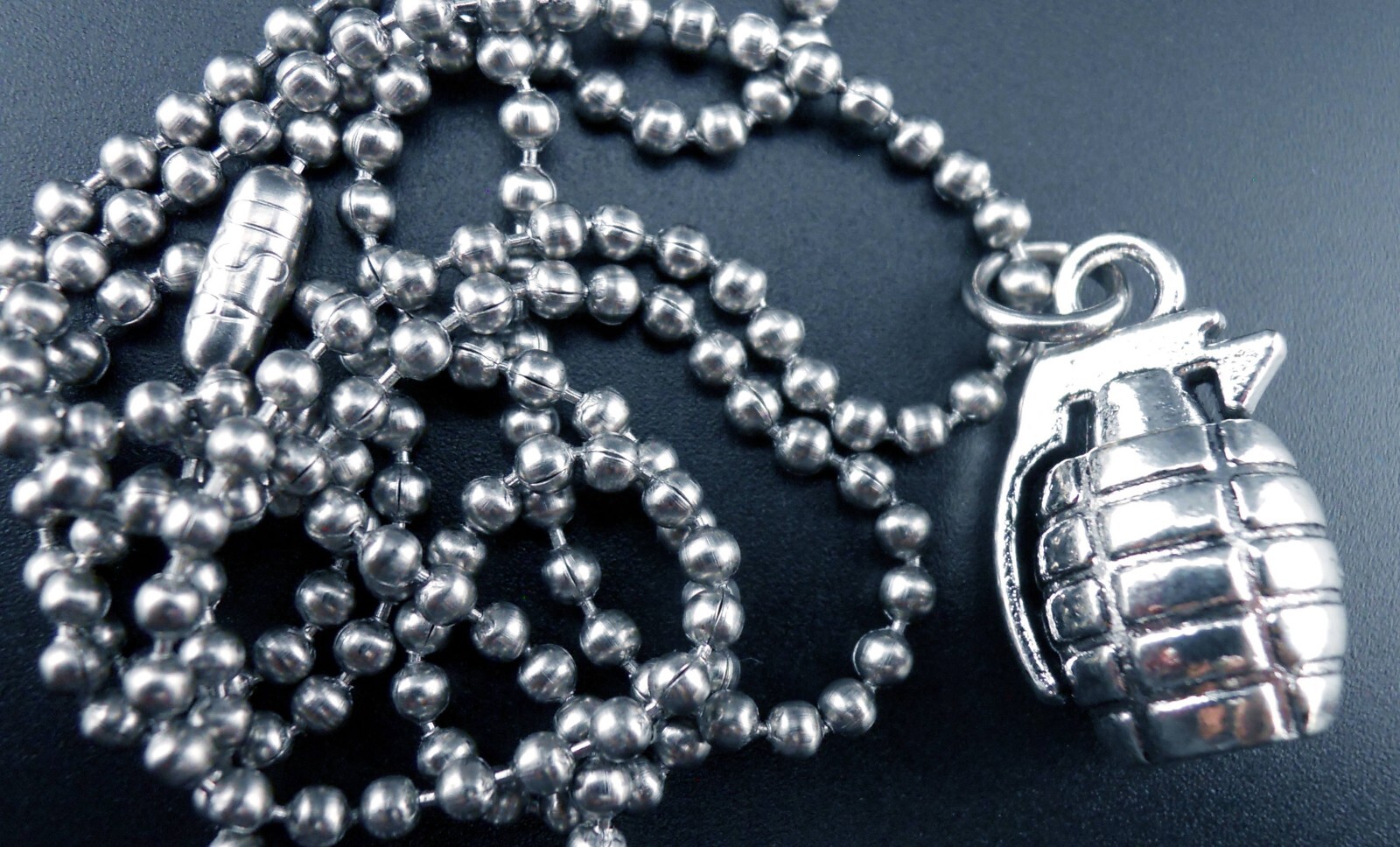 Hand Grenade Necklace Pineapple Pendant Stainless Ball Chain New MK 2 Weapon