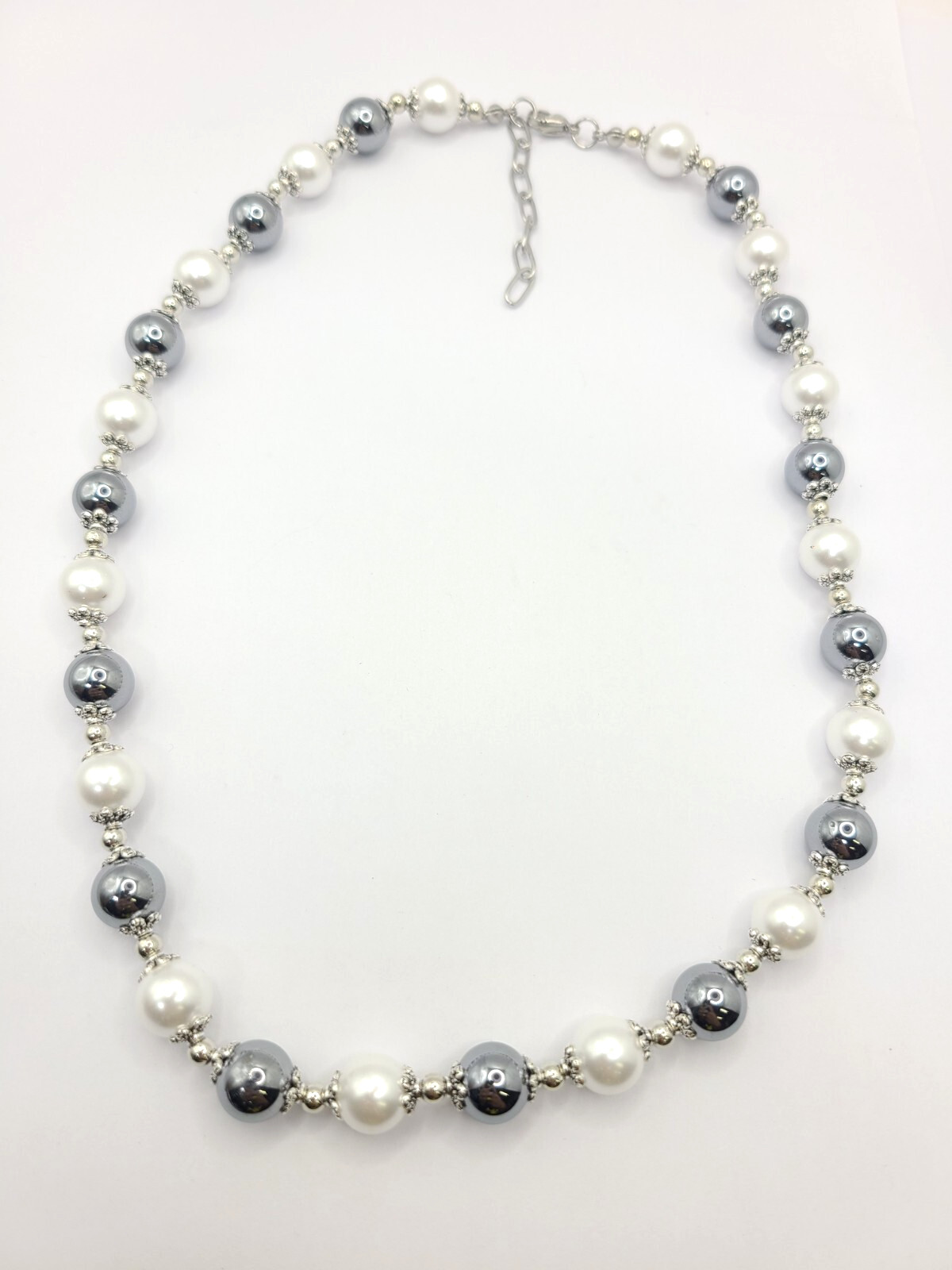 Shop LC Terahertz White Color Shell Pearl Necklace in Stainless St. 20-22 inches