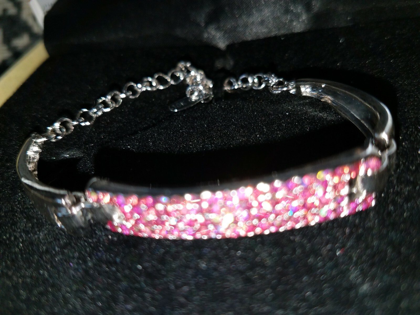 NIB PIERMONT JEWELS-B 1 Round adjustable chain Bracelet silver color in pink