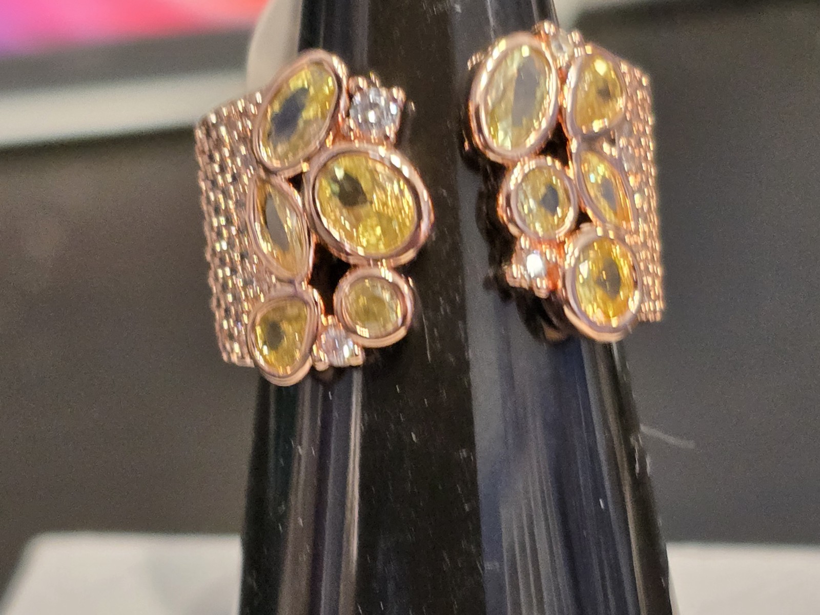 Ring Bomb Party OG RG32302 “The Trace Of Almost” Rose Gold/Citrine size 7