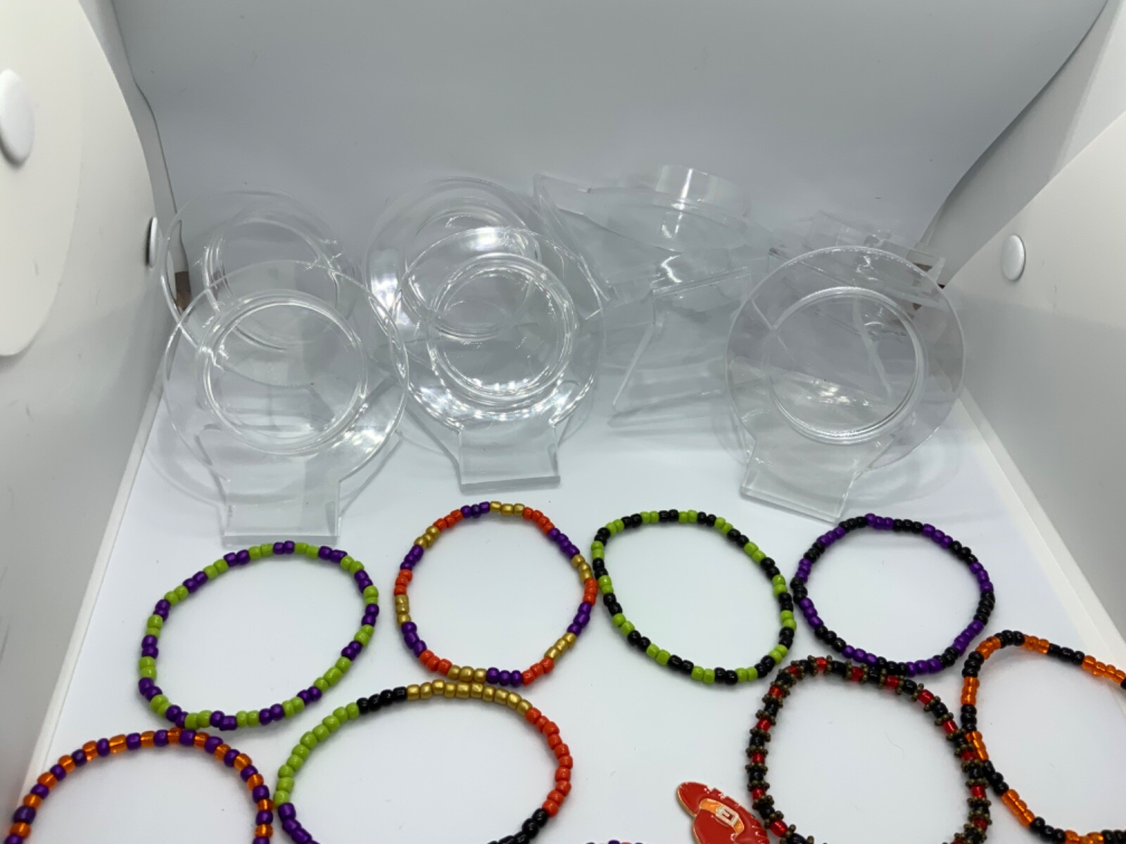 Lot of 9 Seed Bead Multi Color 2.5mm-3mm Glass Bracelets Jewelry Holiday