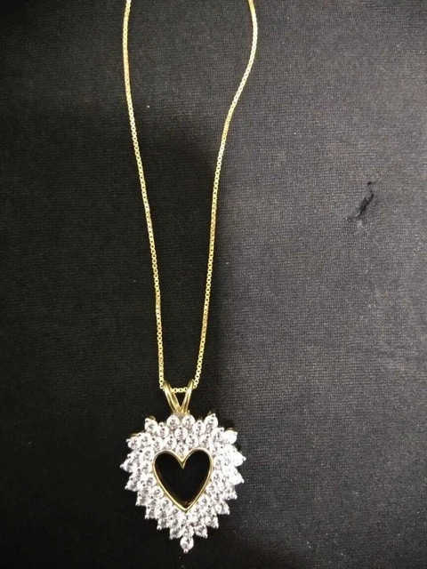 2.00 Ct Round Cut Diamond Heart Pendant With 18″ Chain 14K Yellow Gold Plated
