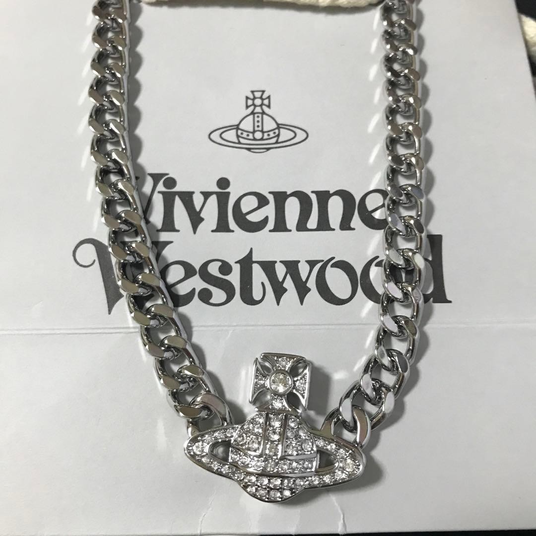 Vivienne Westwood GRAZIELLA Silver Orb Necklace Choker Chain In Box/Drawstring