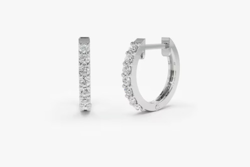 925 Sterling Silver Small Huggies Hoop Earrings 14k White Gold Plated Woman’s