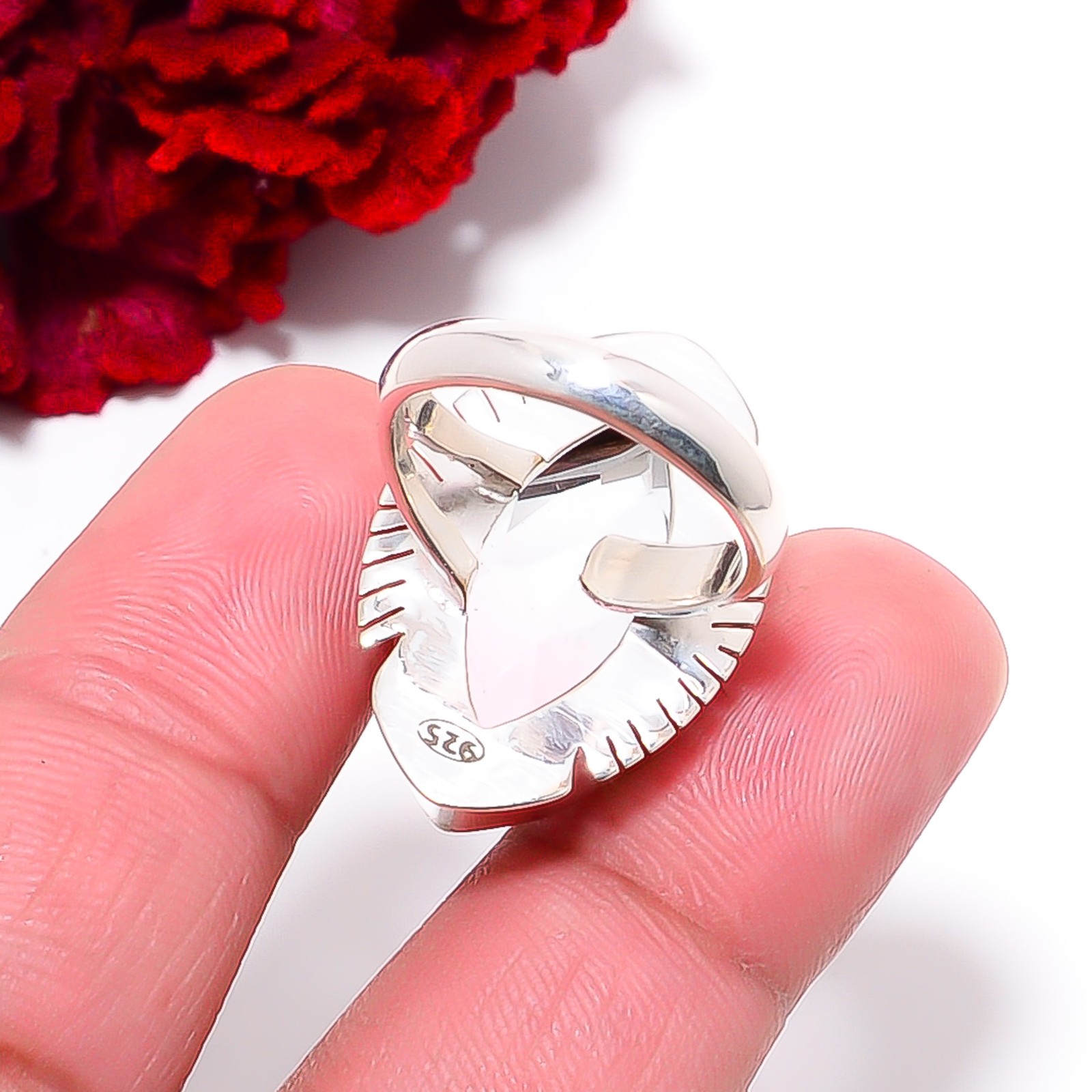 Pink Bi-Colour Tourmaline Gemstone 925 Sterling Silver Ring S.7 R98159