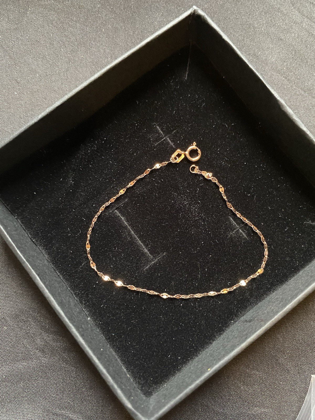 Real Solid 10K Rose Gold Mirror Link Bracelet 1.2mm 6.5 inches