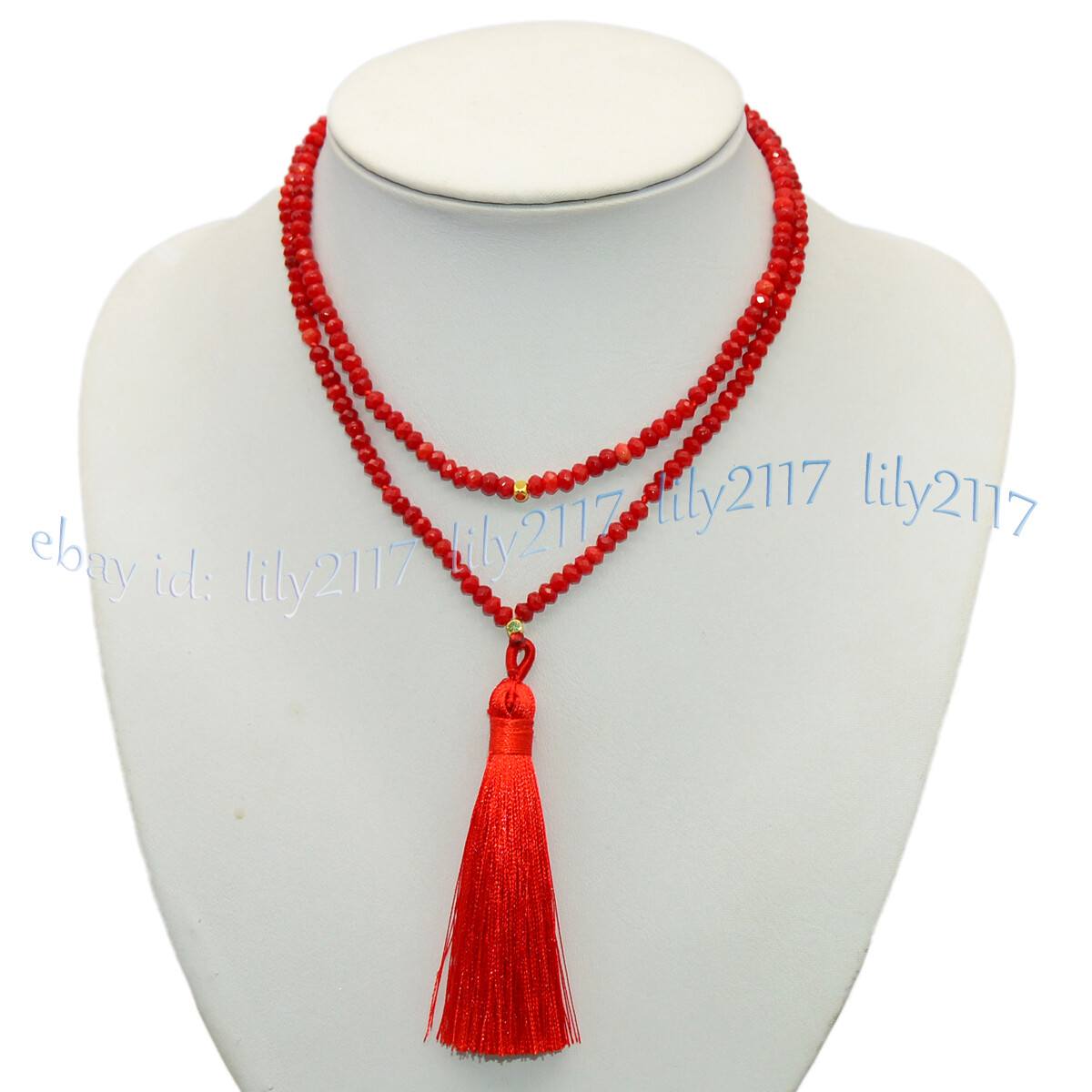 Faceted 2x4mm Multiple Gemstone Rondelle Beaded Tassel Pendant Necklaces 28-48”