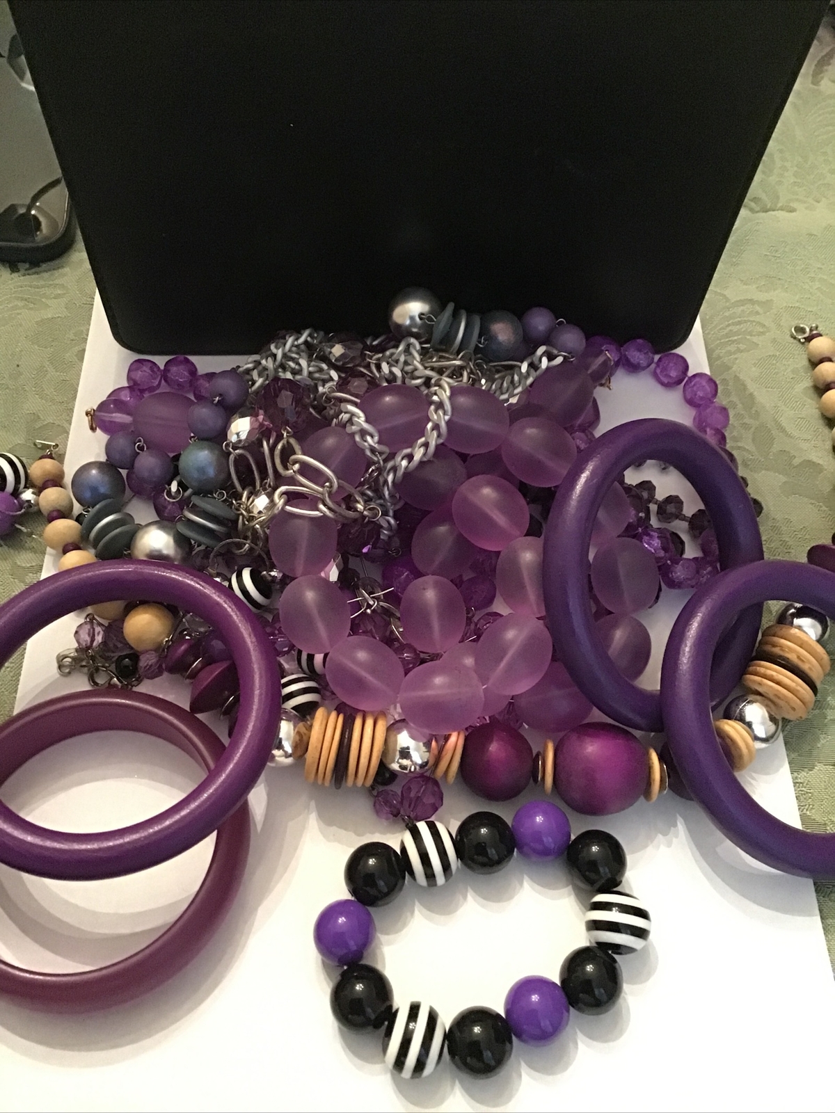 8 Purple Amethyst Color Beads Various Materials Necklaces With 5 Bracelets
