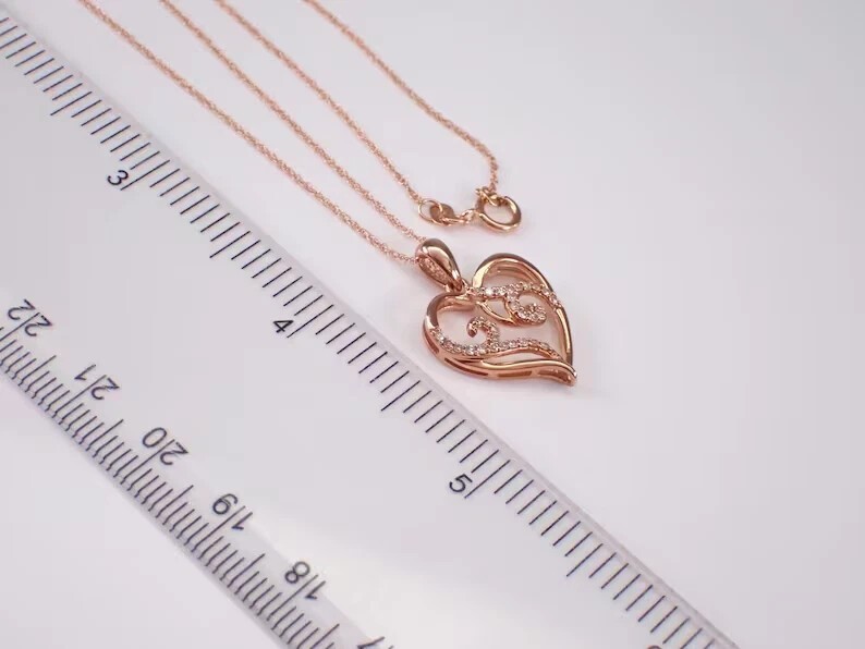 Heart Shape Pretty Pendant 14K Rose Gold Plated 1Ct Round Cut Simulated Diamond