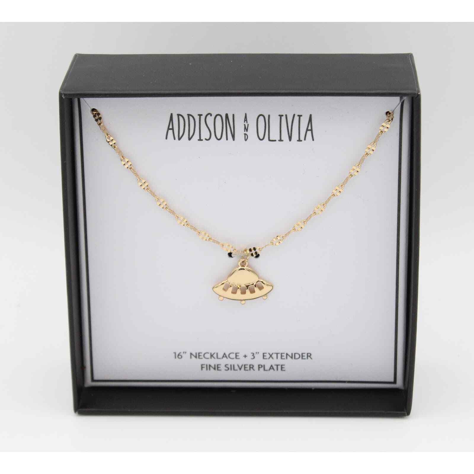 Gold Over Fine Silver Plate UFO Necklace #BX004
